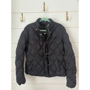 Eddie Bauer Women’s Large Black Goose Down Jacket EB650 Fill Power